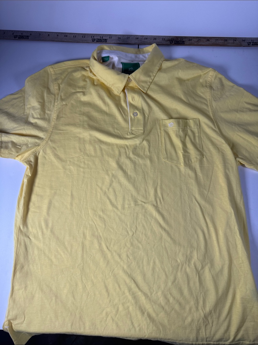 Southern Tide Men's Pale Yellow Polo with Chest Pocket